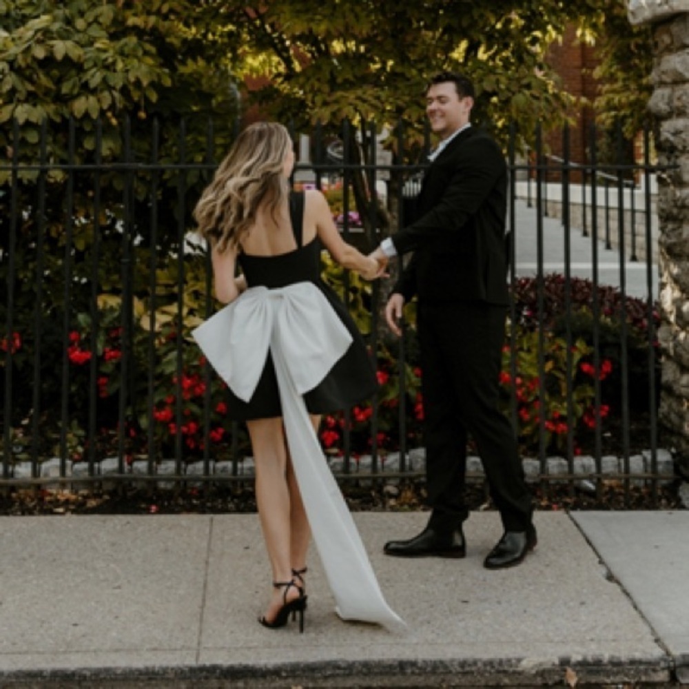 SACHIN & BABI Blaine Black Bow Mini Dress 8